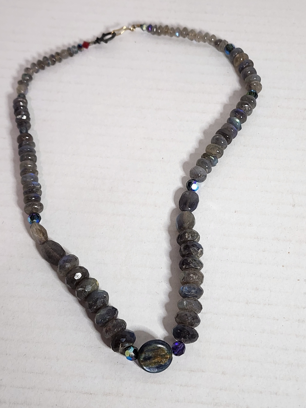 Handcrafted Gray Labradorite Beaded Necklace